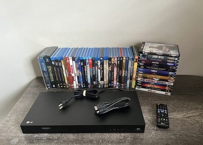LG UP875 4K UHD Ultra HD Blu-ray Player HUGE Lot - 15x 4K Movies & 32x Blu Rays