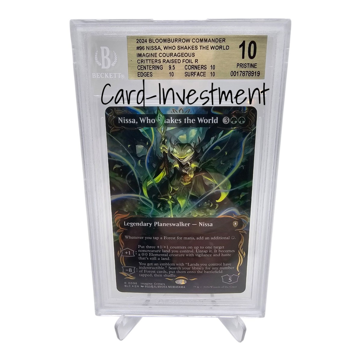 BGS 10 PRISTINE MTG Bloomburrow Nissa, Who Shakes the World Raised