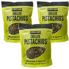 Roasted  Salted Pistachios 3-Pack, 4.5 lb Total, Kosher, Resealable Bags