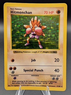 Hitmonchan 007/102 Base Set (Shadowless) Holo