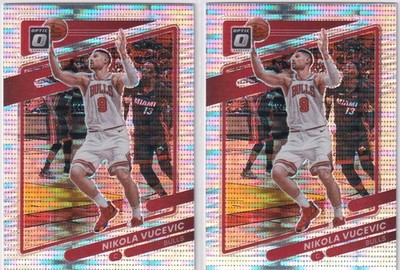 LOT (2) 2021-22 OPTIC PRIZMS PULSAR NIKOLA VUCEVIC CHICAGO BULLS PRIZM d3092