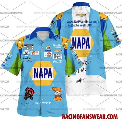 Chase Elliott Nascar Racing 2023 Uniform Apparel Clothes Hawaiian Polo Shirts