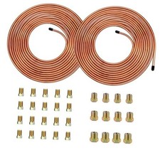 2 Sets 3/16 Brake Line 25 ft Copper Nickel Tubing, 2 Sets 3/16" 25FT-Gold