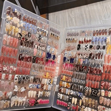 24-216pcs Wholesale Press On Nails Almond Med Length Salon Reusable Mix Color