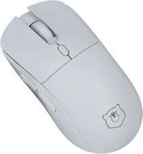 Gaming Mouse, Rechargeable Computer Mouse with 2 Side Buttons, White