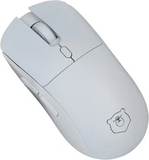 Gaming Mouse, Rechargeable Computer Mouse with 2 Side Buttons, White 