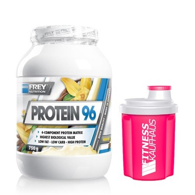 (62,53 EUR/kg) Frey Nutrition Protein 96 750g Eiweiss + Ladyline Shaker
