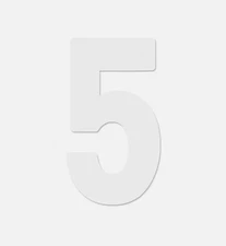 FACTORY EFFEX Mini Pro Number 4in. No.5 White Decal FX04-2565