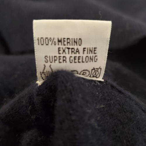 Alan Paine Geelong Lambswool Crewneck Sweater Men’s size L/44UK in Navy Blue - Picture 4 of 7