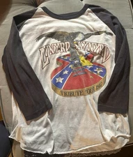 Vintage 1987 Lynyrd Skynyrd Tribute Tour Shirt Raglan Rebel Size XL Screen Stars