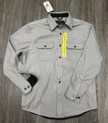JACHS New York Shirt Mens Medium Gray Long Sleeve Twill Overshirt Shaket
