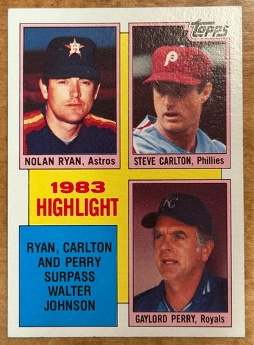 ungraded Nolan Ryan / Steve Carlton / Gaylord Perry #4 1984 Topps baseball card