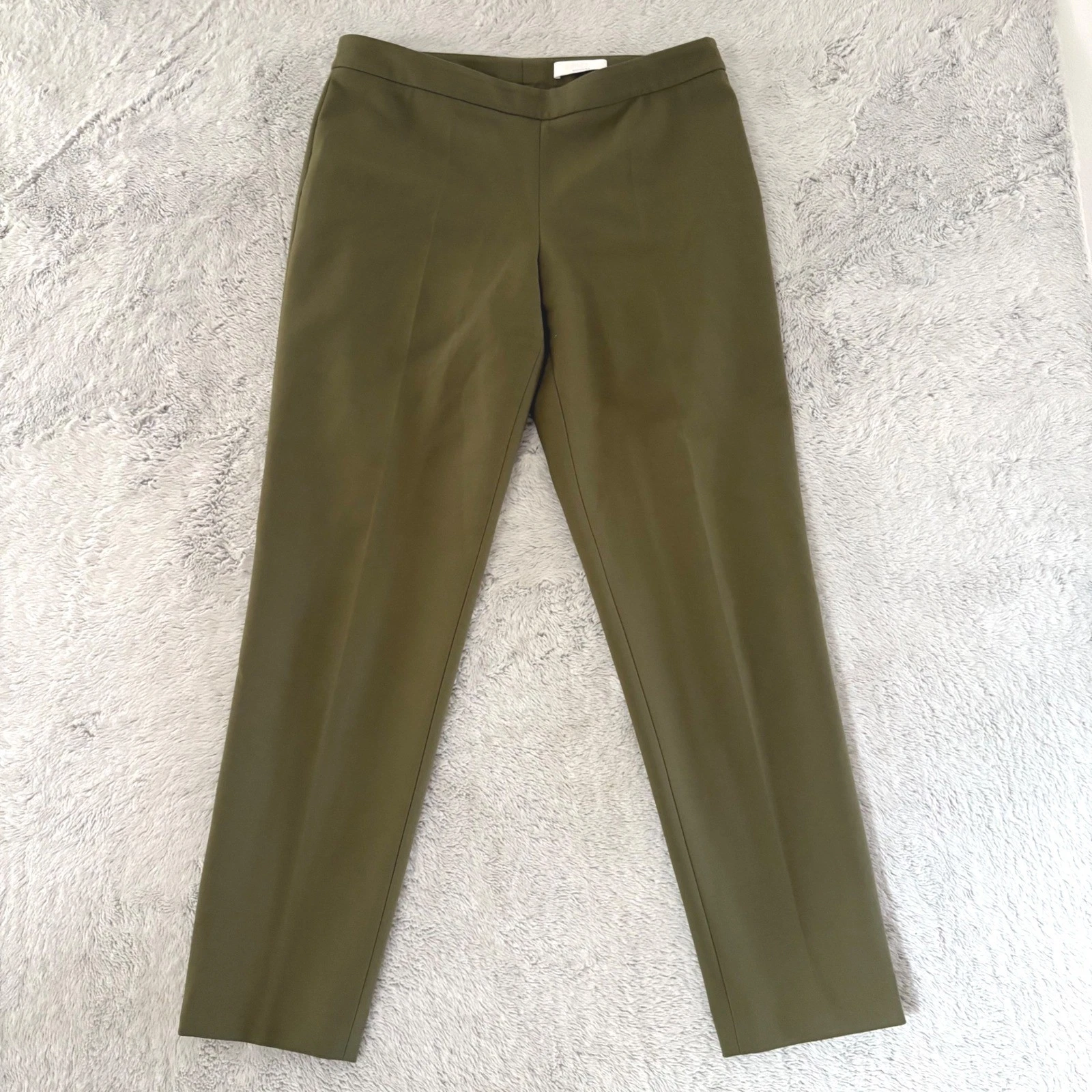 BOSS Tiluna Side Zip Trousers Green Tailored Career Pant Women US 6 Work Office