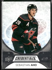 2021-22 Upper Deck Credentials #38 Sebastian Aho Carolina Hurricanes Hockey Card