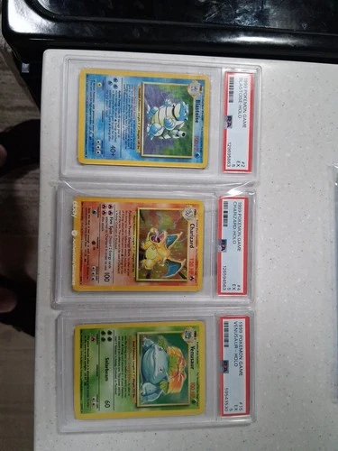 Pokémon TCG Base Set Big Three PSA 5 Charizard Blastoise and Venesaur 1999