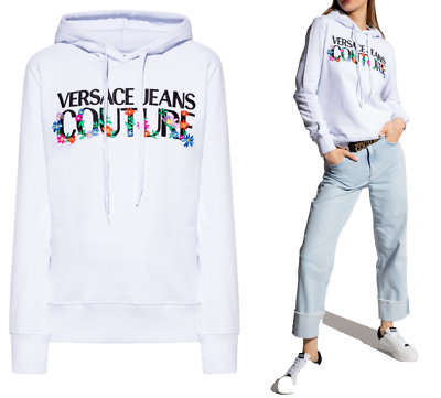 パーカー・フーディ Versace Jeans Couture Floral Patterned Hoodie With Versace Jeans Couture Hoodie Floral Embroidery Hooded