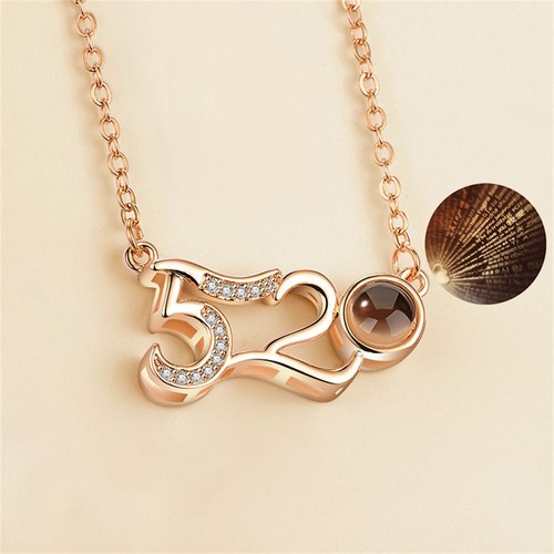Present Pendant Romantic Bohemia Projection Necklace 100 Languages I love You - Picture 19 of 30