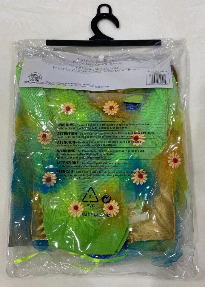 Fantasia Feminina de Fada (Fada da Floresta) COM Asas e Cabeça, Tamanho P (4-6), NOVO - Imagem 4 de 4