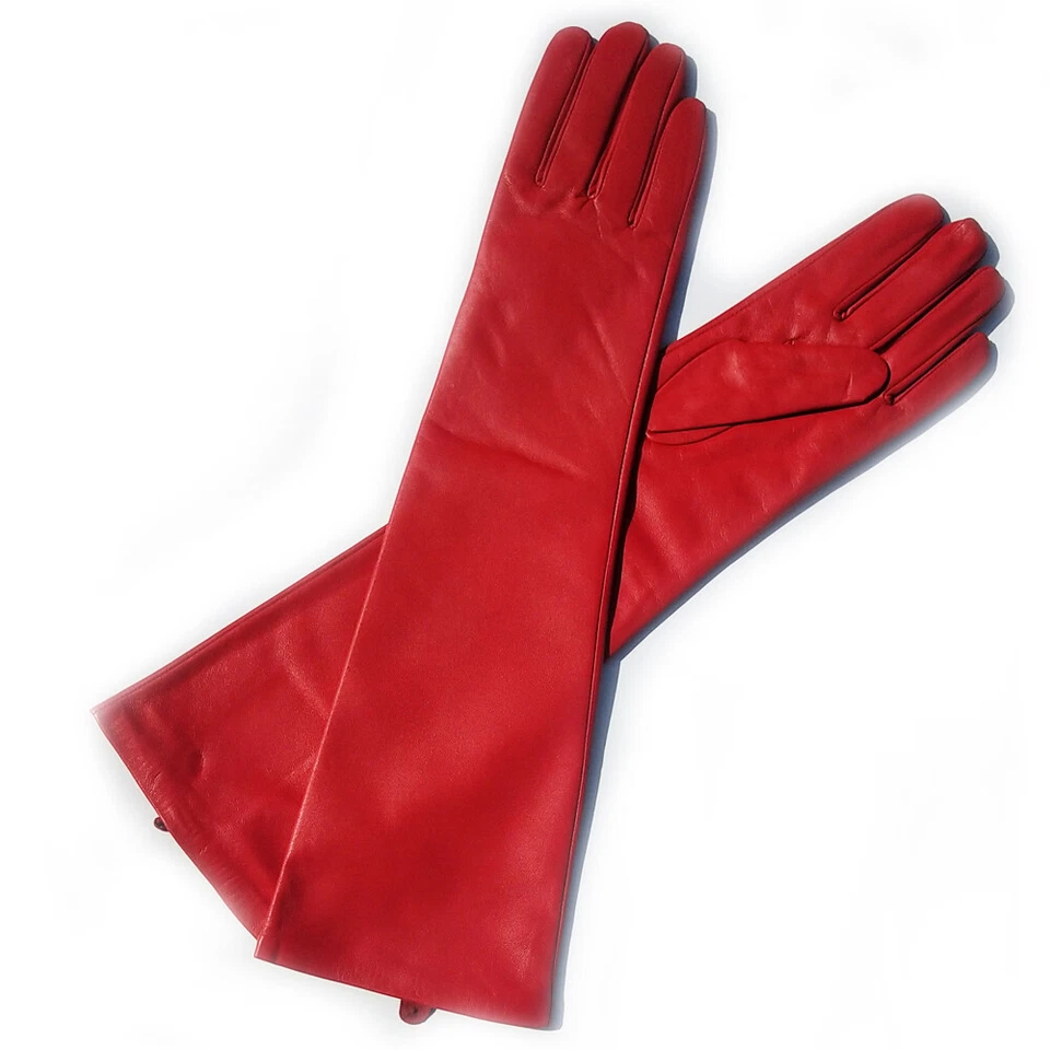 Women Winter New Real Sheep Leather Plain Style Elbow Long Gloves Multi Colors - Image 2 of 4