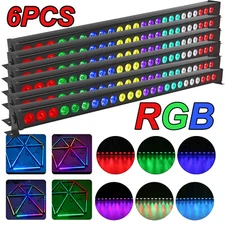 6x RGB LED DMX Stage Wall Wash Bar Light Strobe Effect DJ Party Beam Light Bar