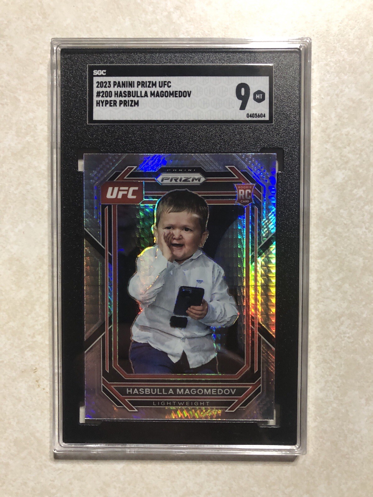 2023 Panini Prizm UFC Hasbulla Magomedov Hyper Prizm Rookie Card #200 9 MINT