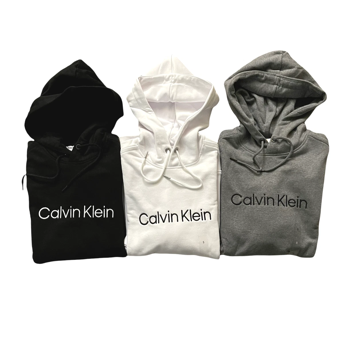 NWT Calvin Klein Menu0026#039;s Relaxed Fit Logo French Terry Hoodie Pullover  Sweatshirt | eBay