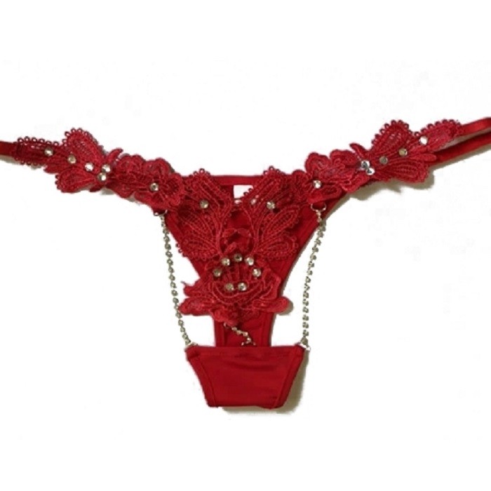 Completino Rosso Slip Aperti Donna – Thong G-String In Pizzo, Body Trasparente, Lingerie Sexy Per Capodanno E Halloween