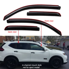 For 2014-2020 Nissan Rogue In Channel Smoke Window Visor Rain Guards Vent Shade