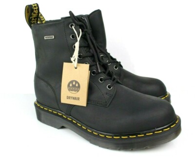Dr Martens 1460 WP Waterproof Combat Eye Black Leather Boots Womens 