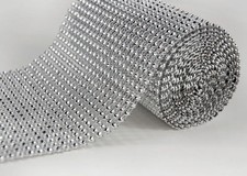 3 yards plastic rhinestone mesh for decoration for any event -silver