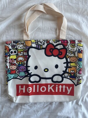 Hello Kitty Cute Medium Size Nylon Tote Bag - Excellent Condition