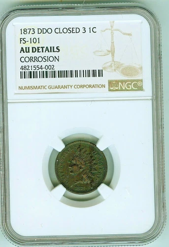NGC AU Details 1873 FS 101 Doubled Die Obverse Indian Cent--The King!