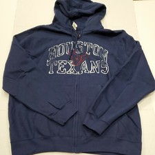 NWOT Houston Texans NFL Full Zip Blue Hoodie Sweatshirt Large New Without Tags