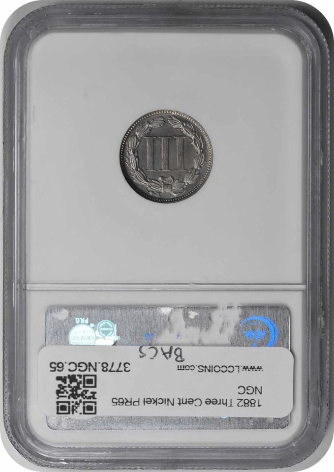 1882 Three Cent Nickel PR65 NGC - Image 2 of 2