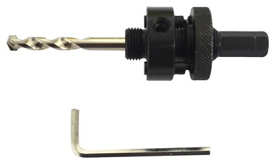 Hole Saw Arbor With TCT Pilot Drill – 3/8" Hex End For Saws 1-1/8" And Under, Includes Key
