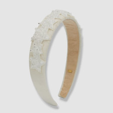 34 Bari Lynn Kids Girl's Ivory Star Velvet Embellished Headband O/S