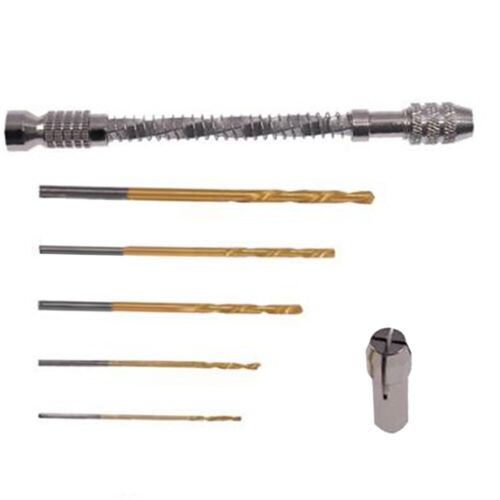 Premium SemiAutomatic Hand Drill with 5 Size Drill Bit Set for Hobby Crafts - Afbeelding 1 van 11