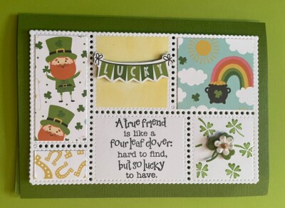 Stampin Up Postage St Patricks Day Card Pack of 4 - New Clovers Leprechaun