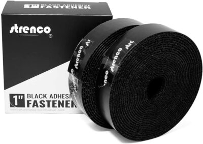 Sticky Back Tape Strong Self Adhesive Hook Loop 1 Inch 5 Yards Black Waterproof