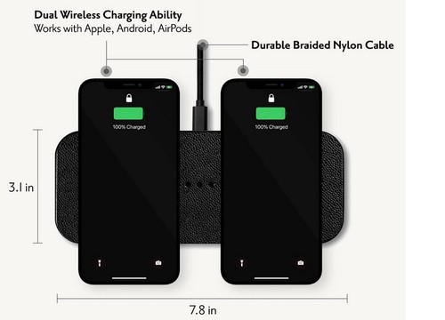 Courant Catch 2 Essentials Dual Wireless QI Charging Pad ANDROID/IPHONE/AIRPODS - Picture 3 of 5