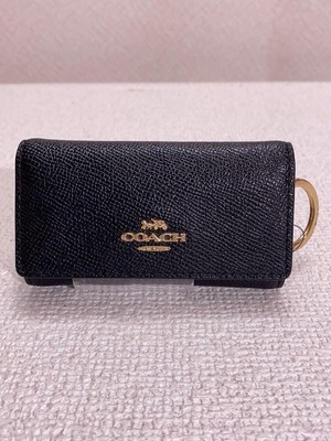 COACH Key Case -- BLK Solid Color Ladies
