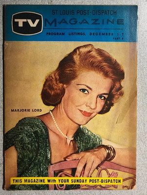 TV MAGAZINE St. Louis (MO) Post-Dispatch December 1 1957 Marjorie Lord cover