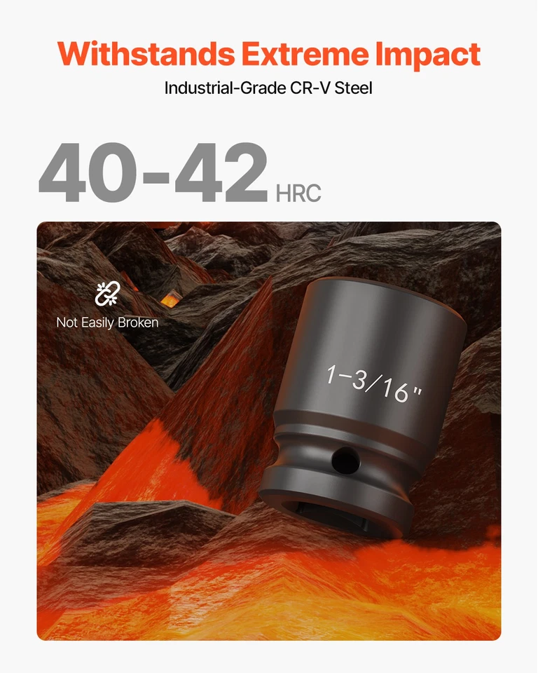 Impact Socket Set 3/4 Inches 27 Piece SAE 7/8 to 2 Inches and Metric 22 to 50 mm - Image 2 of 4