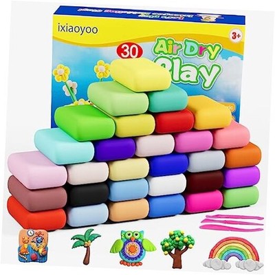 Air Dry Clay, Modelling Clay for Kids DIY Molding Magic Clay for with 30 Colors