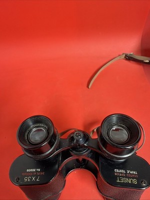 Vintage Sunset 7x35 binoculars with coated optics, made in Japan