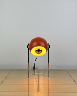 Vintage 1970s Space Age Lamp Eyeball Metal Sputnik UFO Orange Acrylic Minimalism