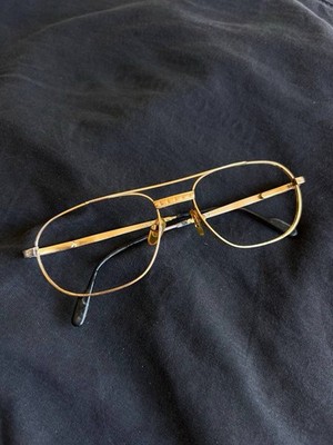 Vintage TIFFANY T396 Sunglasses Frame Italy 1990'S Gold Plated