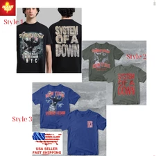 System Of A Down New York 2025 Metlife Stadium Merch Tee Logo With King Kong Art