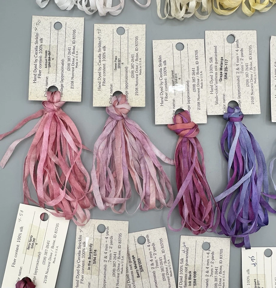 Lot of 24 Thread Gatherer Silken Ribbons Assorted Colors Needlepoint Fibers New - Image 4 of 4