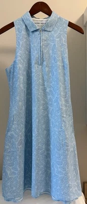 Peter Millar Damen M Carner blau Palmen Sport ärmellos Golfkleid UPF 50+ - Bild 1 von 4